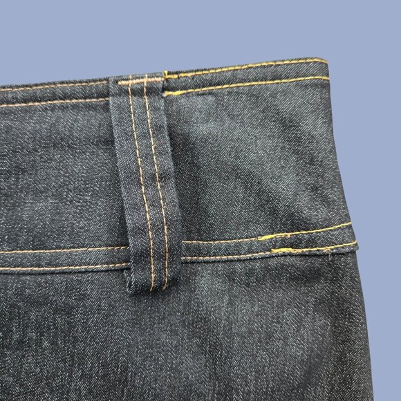 Vintage 90s Black Denim Maxi Skirt Dragon Print Size M US 10 Grunge Rave Boho - Picture 6 of 9